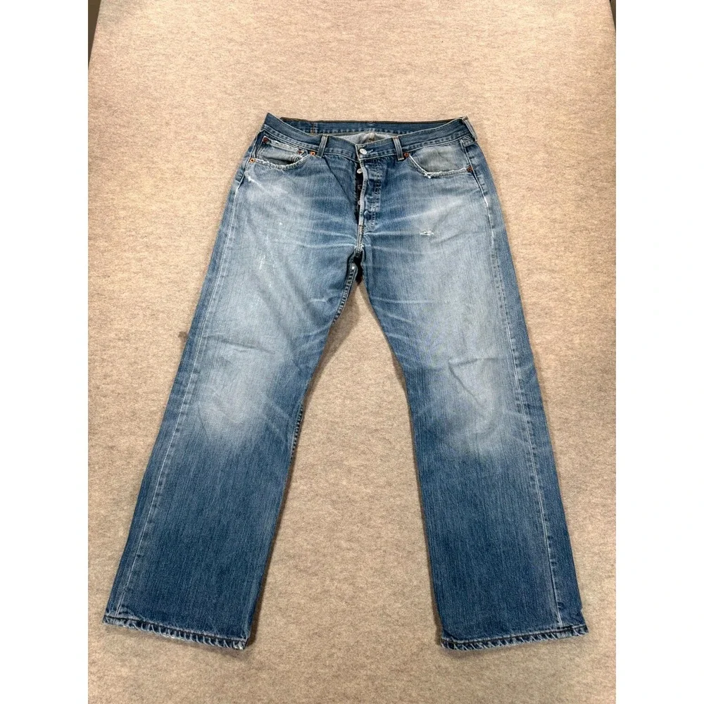VTG Levi's 501 Jeans Mens 36x30 Blue Denim Medium Wash Button Fly Straight Leg
